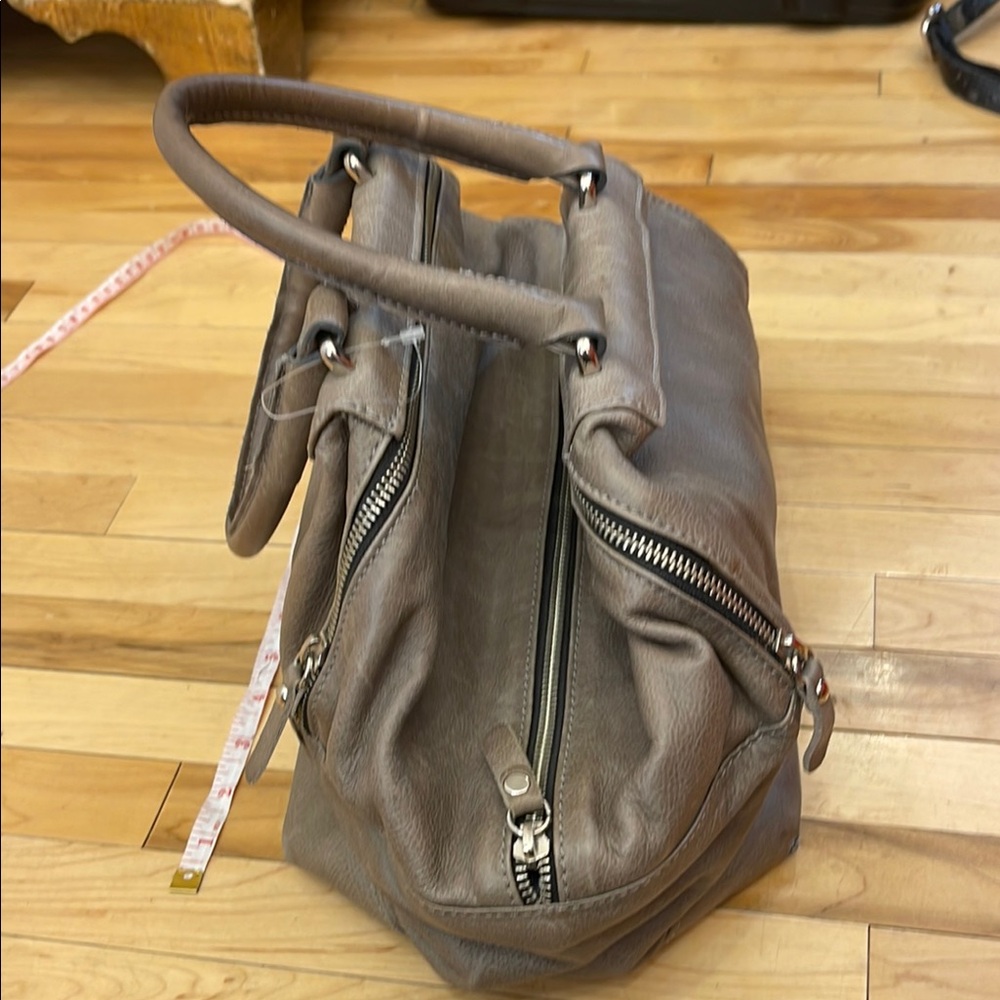 Elegant Gray Leather Handbag BNWO never used